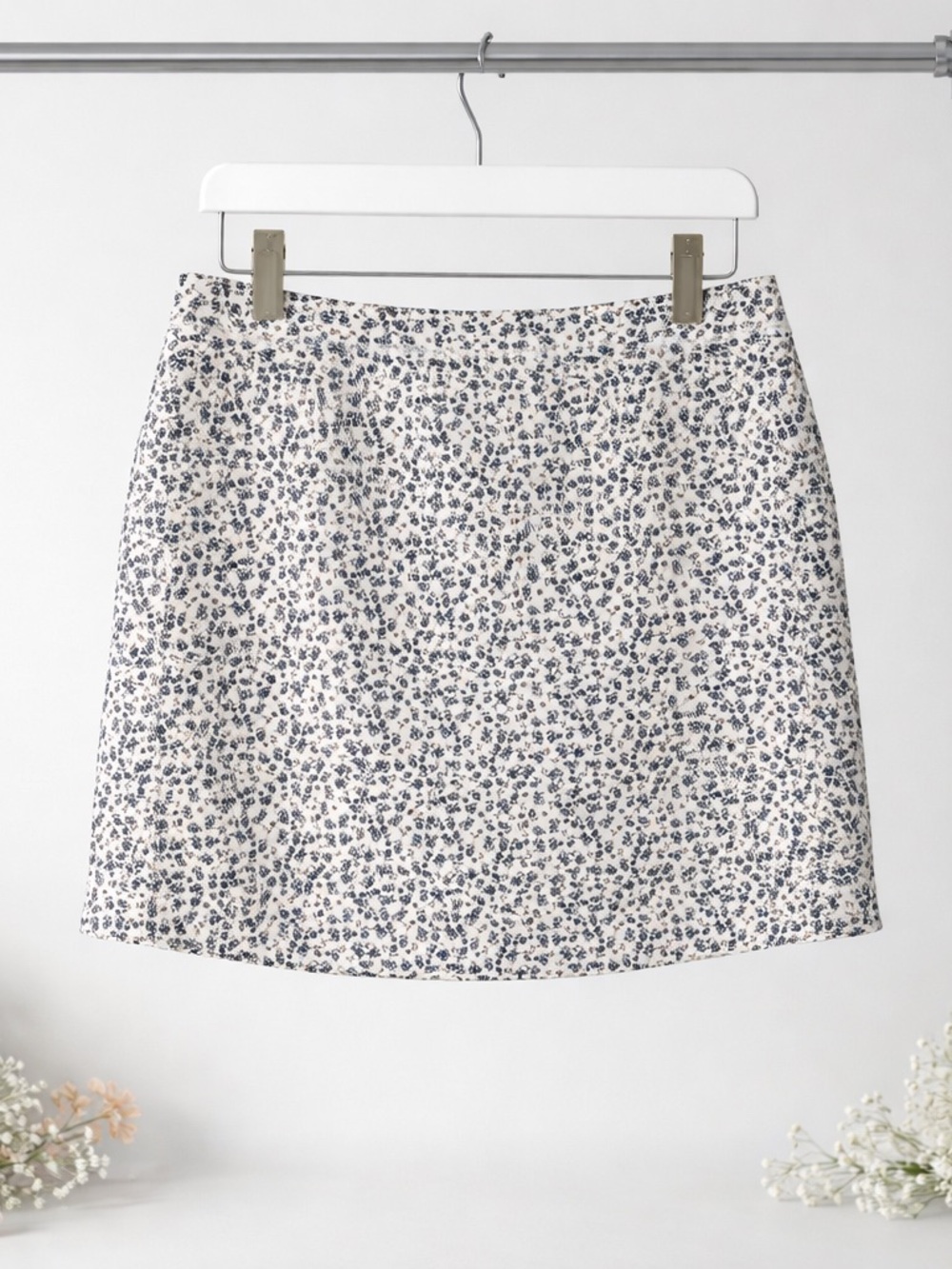 Ralph Lauren White Mini Skort with Pockets Black/White Floral Print Size SP